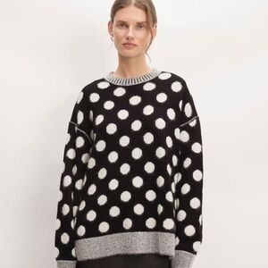 Everlane Alpaca Polka Dot Oversized Crew sweater sz S NWOT
